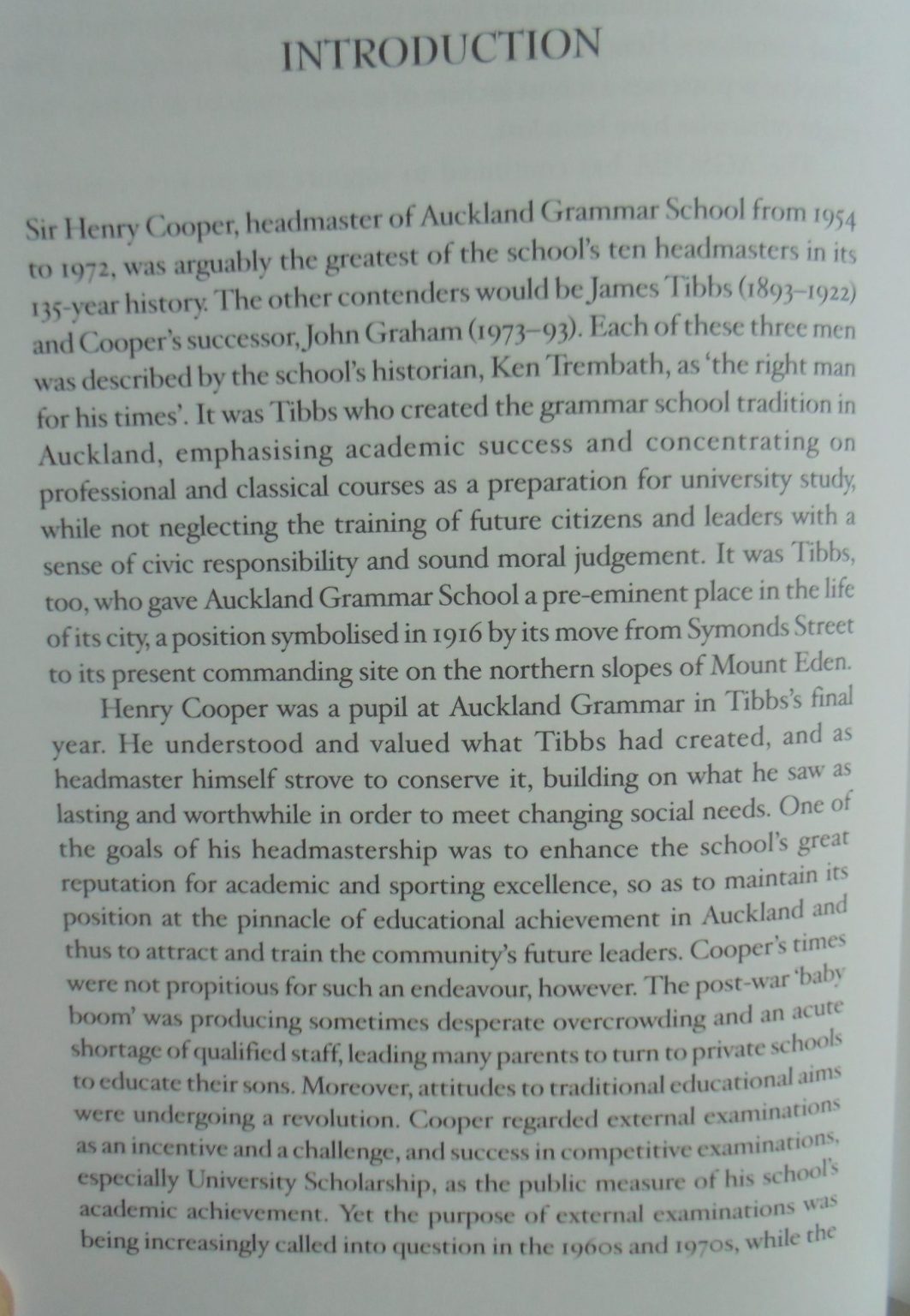 Henry Cooper of Auckland Grammar School By Andrew Mason