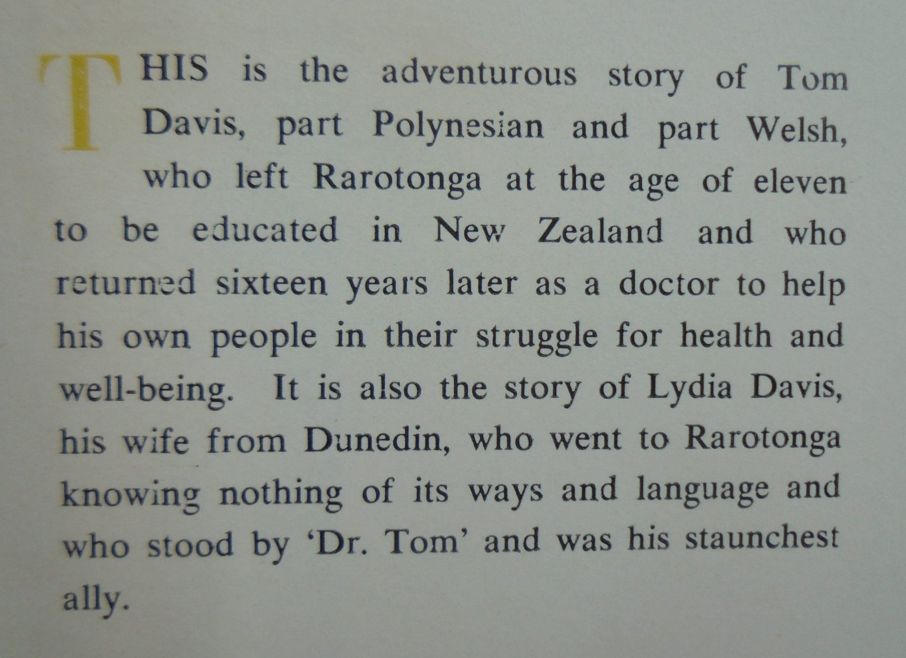 Doctor to the Islands. By Tom &amp; Lydia Davis