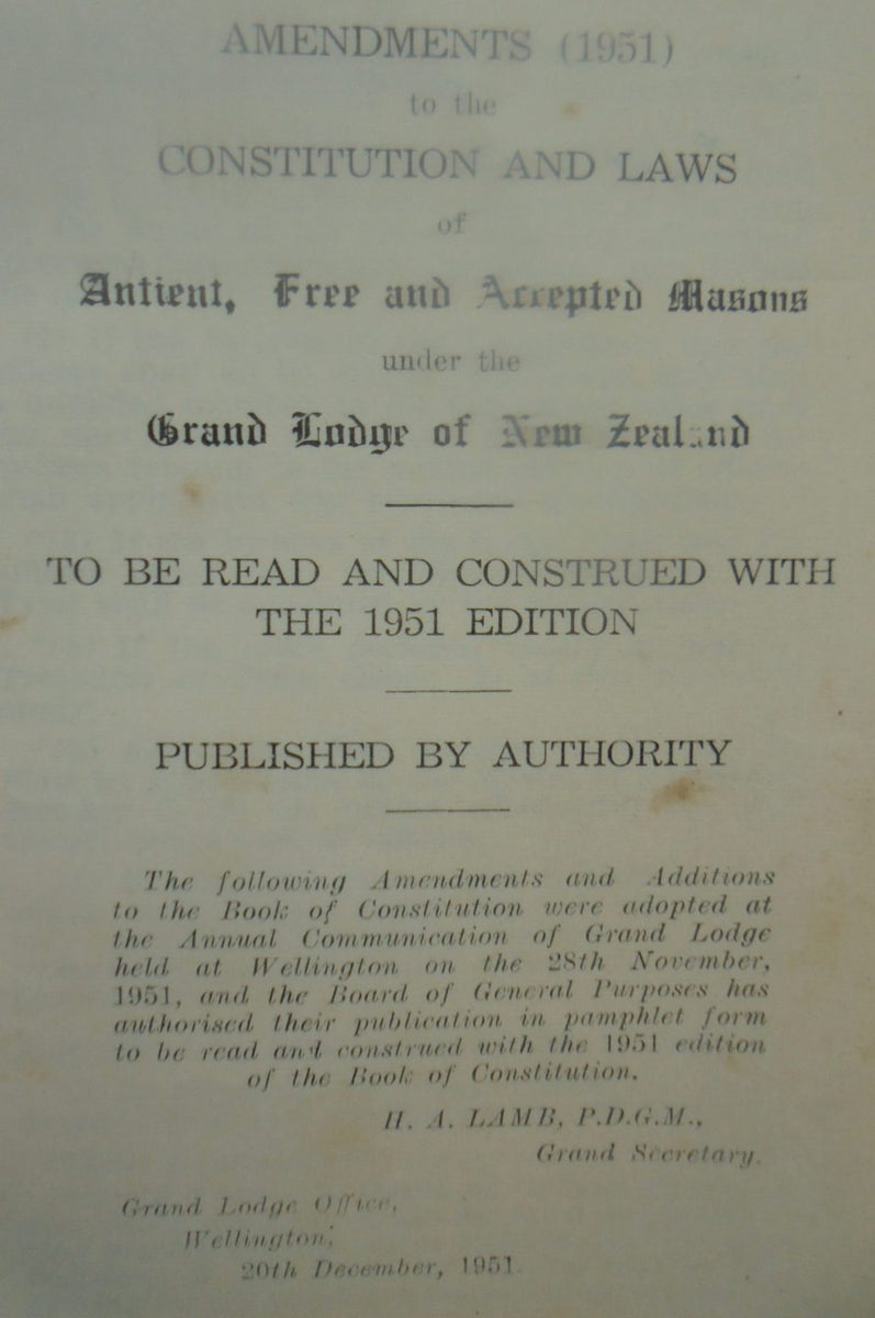 Constitution and Laws of the Antient Fraternity of Free and Accepted M ...