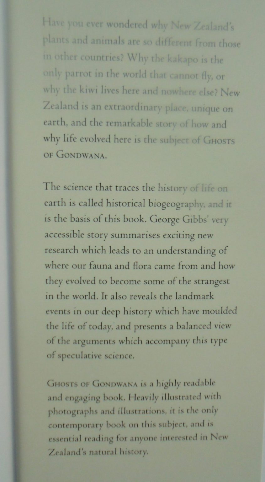 Ghosts of Gondwana: The History of Life in New Zealand. by George Gibbs