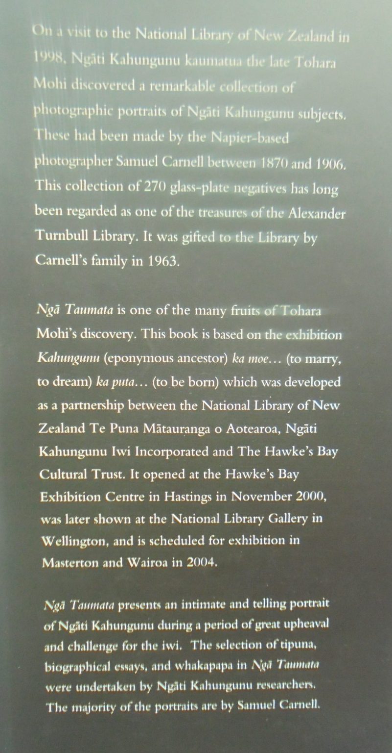 Nga Taumata A Portrait of Ngati Kahungunu, 1870-1906. By Ngati Huata (Edited by)