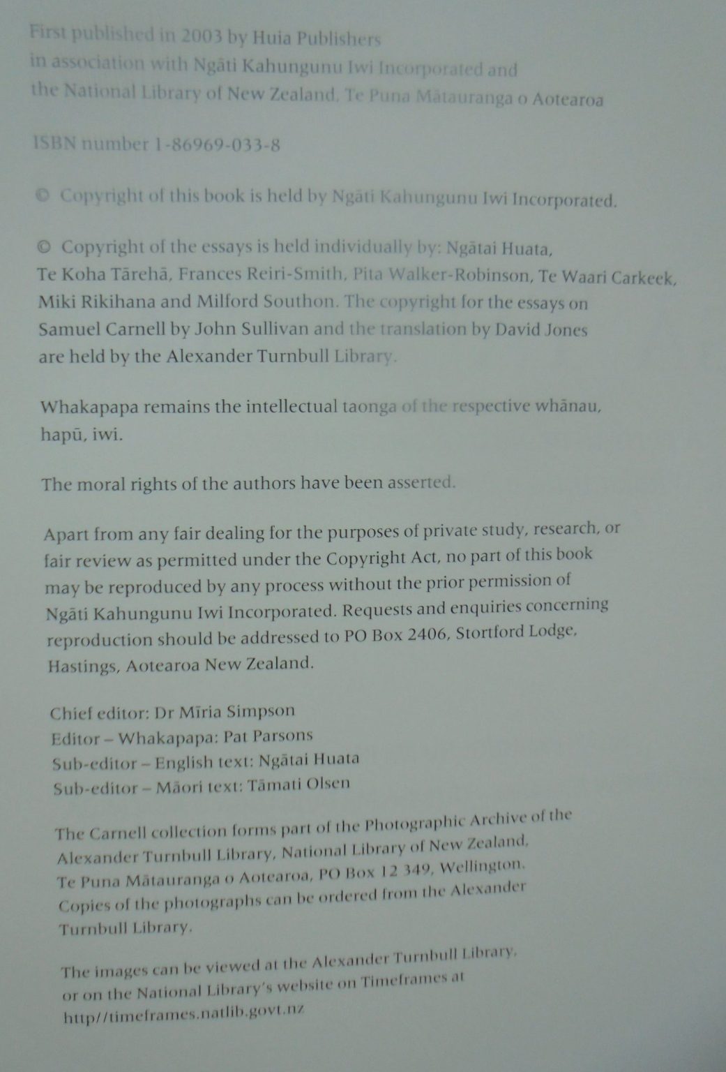 Nga Taumata A Portrait of Ngati Kahungunu, 1870-1906. By Ngati Huata (Edited by)