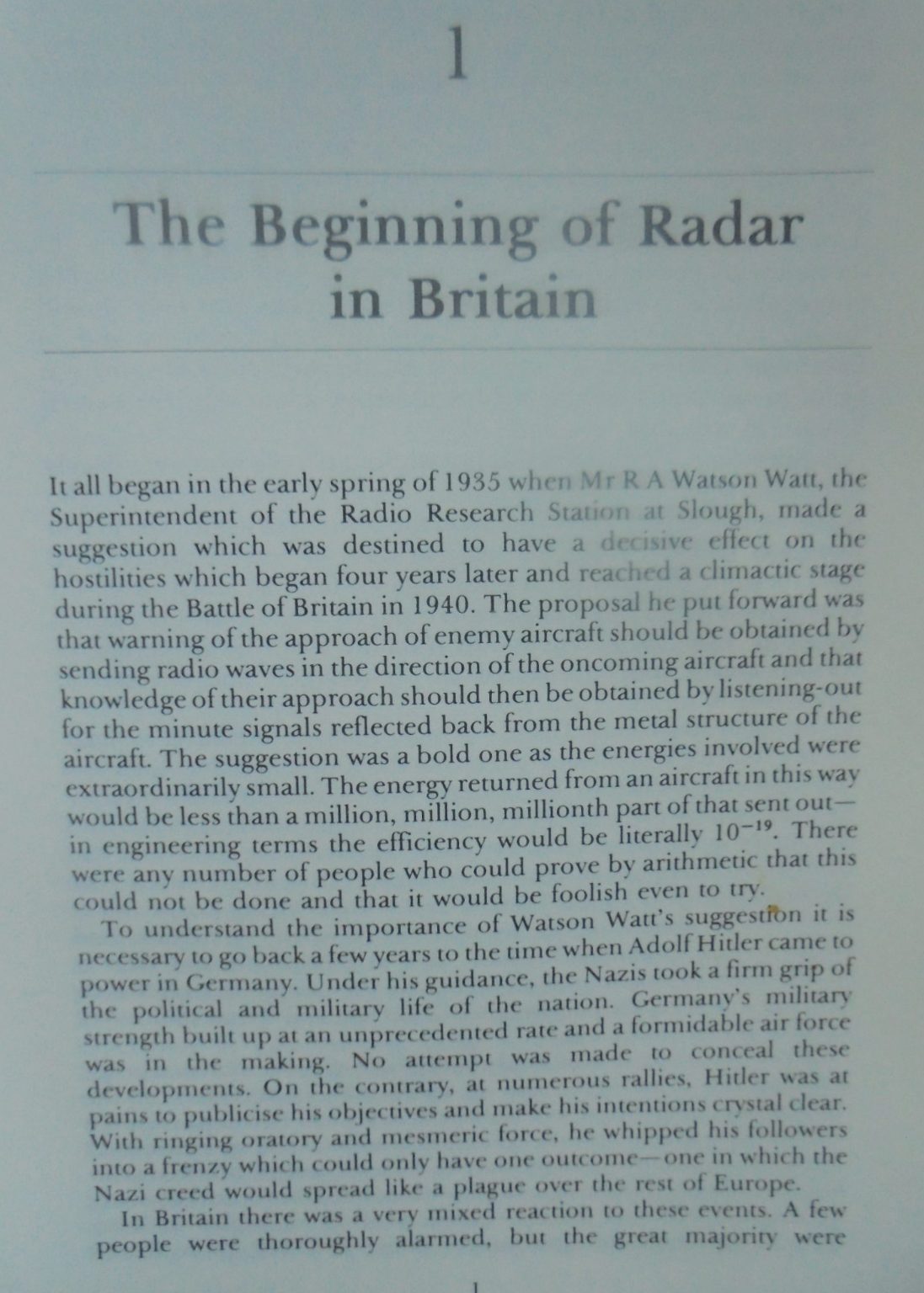 Radar Days By E G Bowen. First Edition.