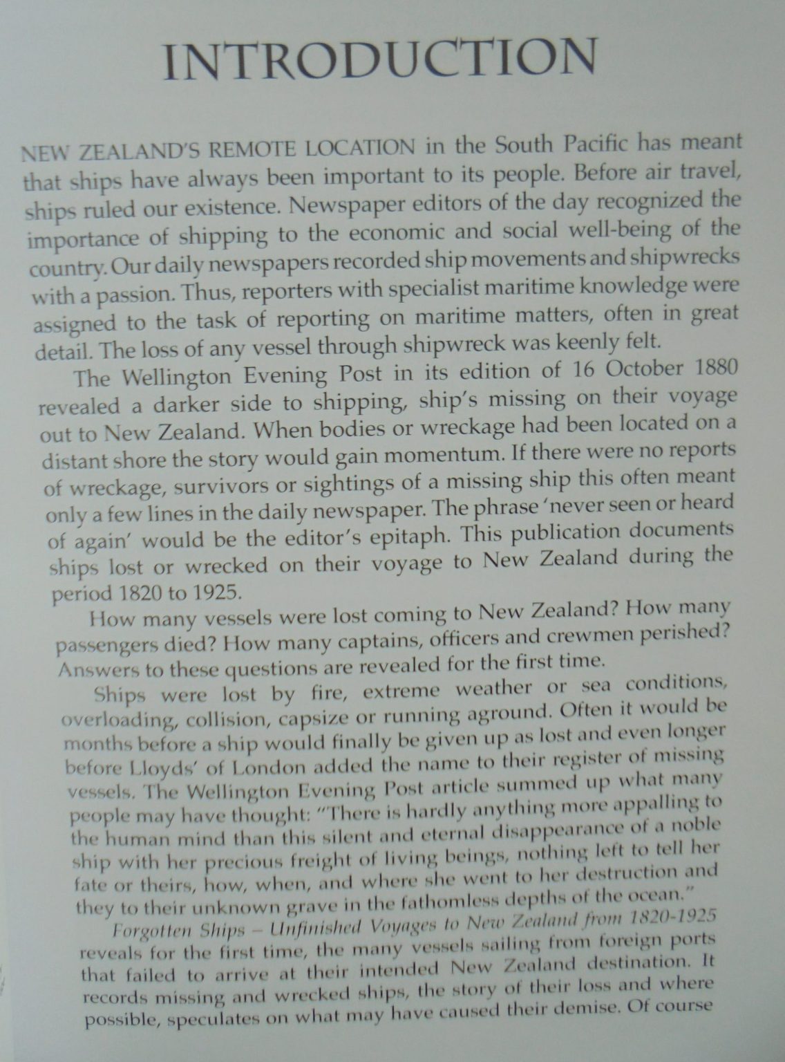 Forgotten Ships: Unfinished Voyages to New Zealand, 1820-1925. by Bruce E. Collins.