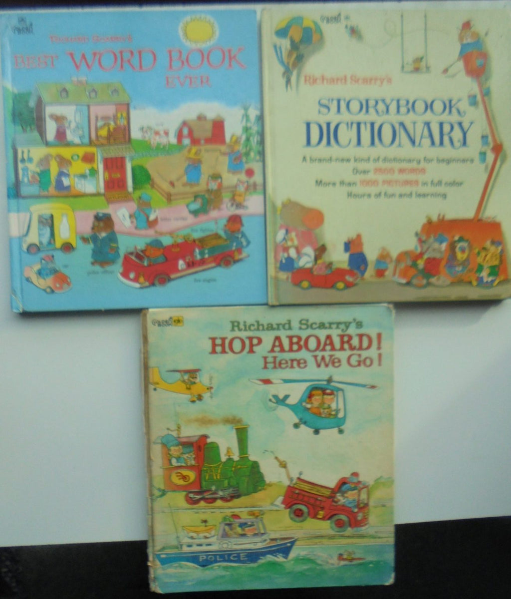 Three Richard Scarry vintage GOLDEN BOOKS. Hardback books. 1970's/80's