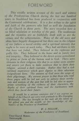 The Flame Unquenched Being the History of the Presbyterian Church in Southland 1856-1956. SIGNED By author Georgina McDonald