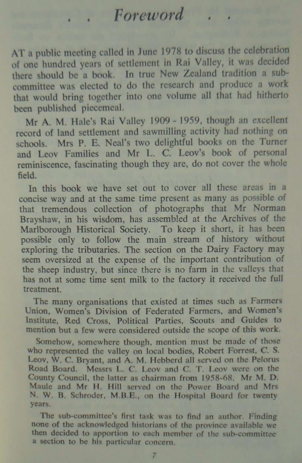 The Rai and Its People. A Centennial History of the Rai Valley District 1881-1981.