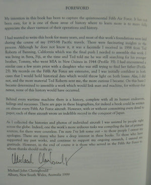 Forty of the Fifth: Life and Times and Demise of Forty U.S. Fifth Air Force Aircraft. (Volume One). by Michael John Claringbould.