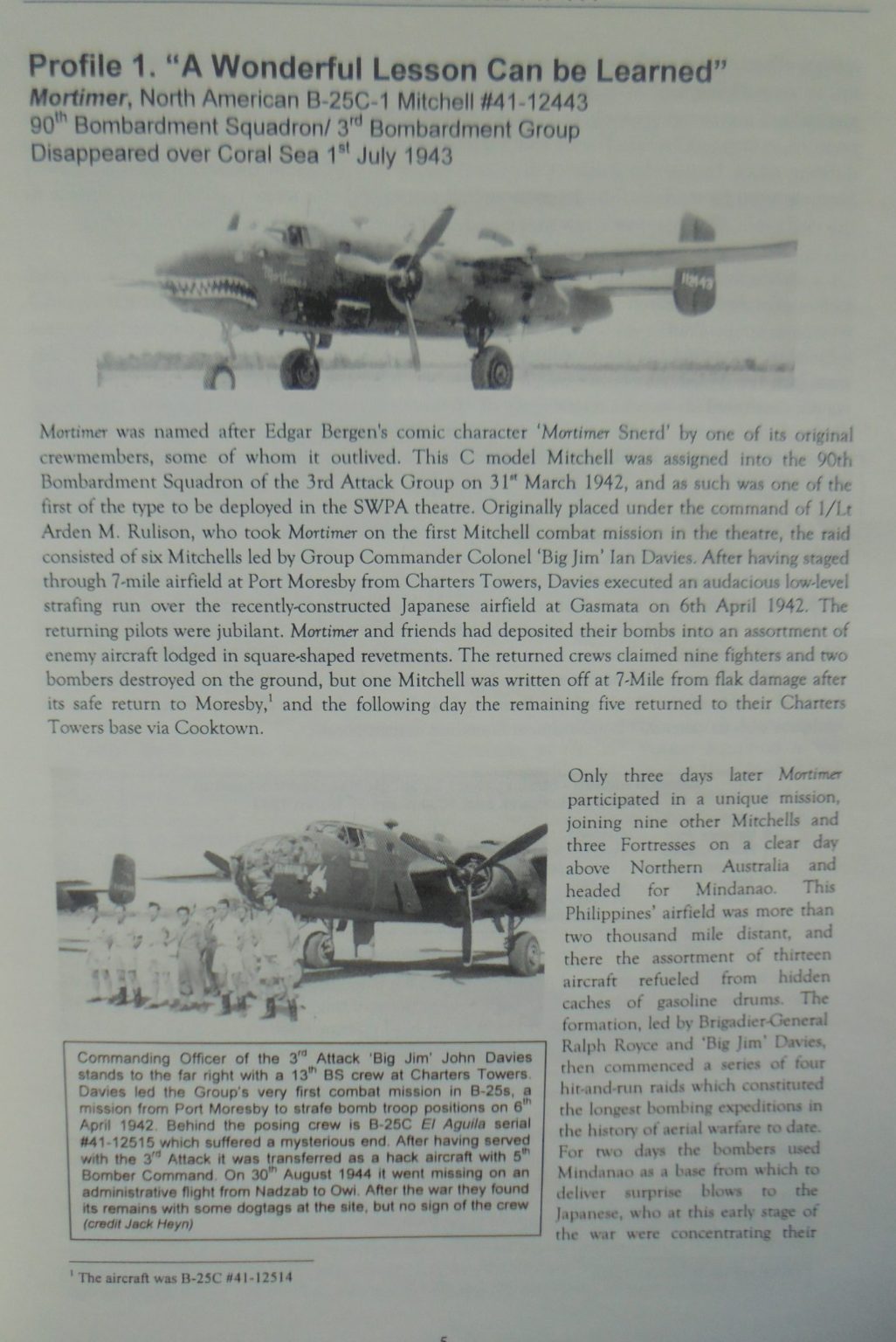 Forty of the Fifth: Life and Times and Demise of Forty U.S. Fifth Air Force Aircraft. (Volume One). by Michael John Claringbould.