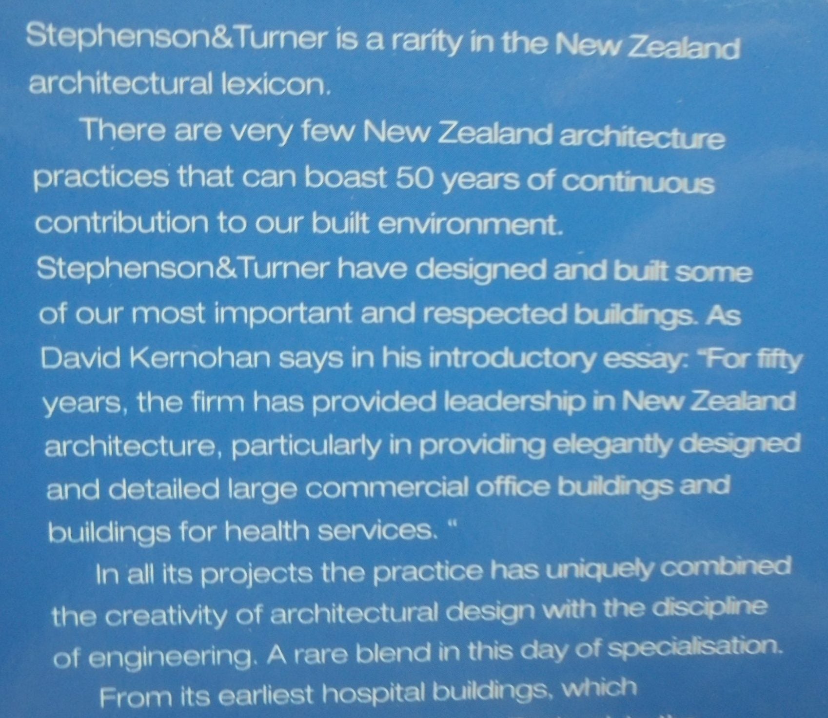 Stephenson & Turner: By John Balasoglou. NZ Architectural firm