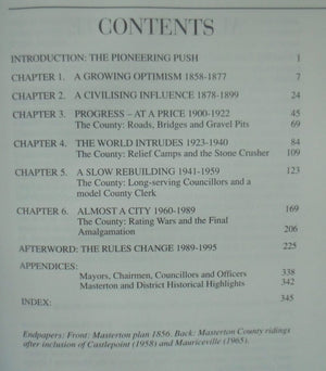 North of the Waingawa. The Masterton Borough and County Councils 1877 - 1989. by Ian Grant