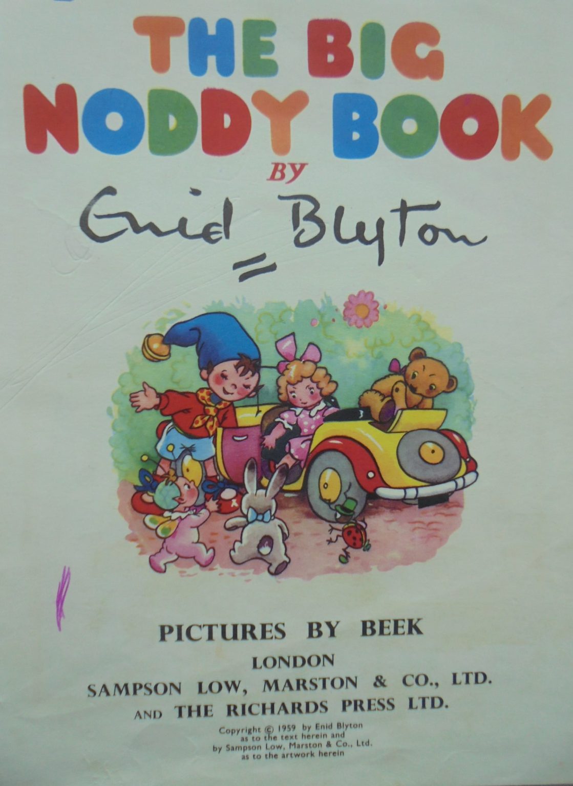 Three vintage books by Enid Blyton. 1950's Noddy.