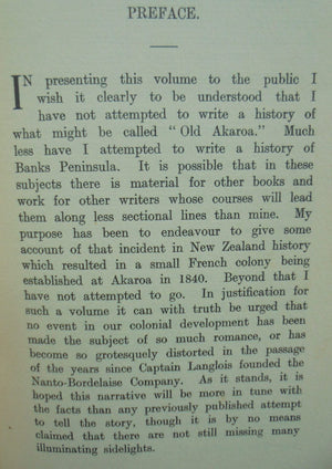 The French at Akaroa An Adventure in Colonization. First Edition. 1928