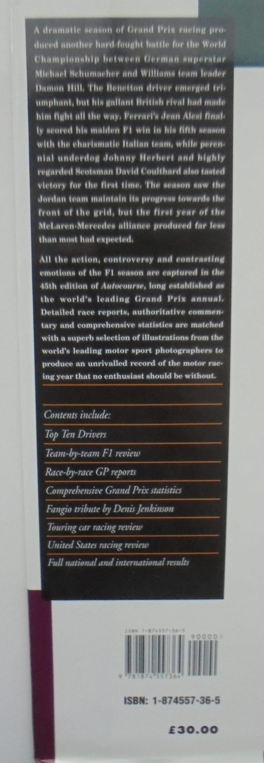 Autocourse 1995-96 The World's Leading Grand Prix Annual.