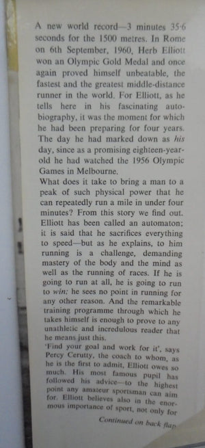 The Golden Mile. the Herb Elliott Story as Told to Alan Trengove. With a Foreword By Percy Cerutty.