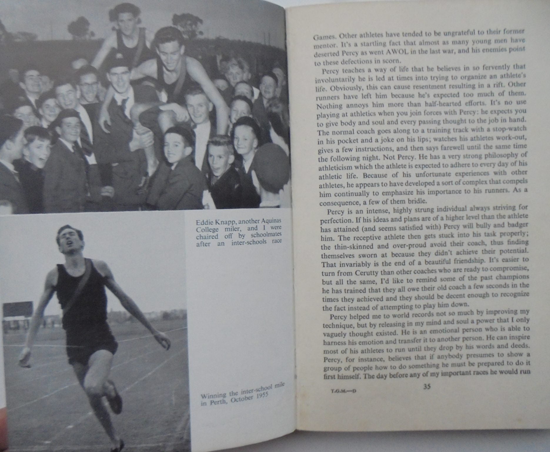 The Golden Mile. the Herb Elliott Story as Told to Alan Trengove. With a Foreword By Percy Cerutty.