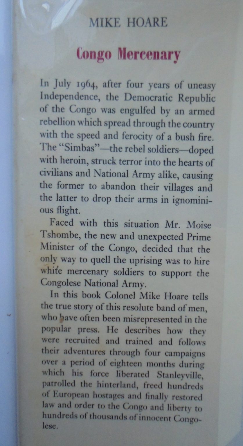 Congo Mercenary. By Michael Hoare. 1967, First Edition. VERY SCARCE.