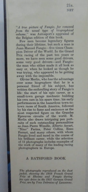 Fangio. Racing Driver. (1961 First Edition). By Olivier Merlin