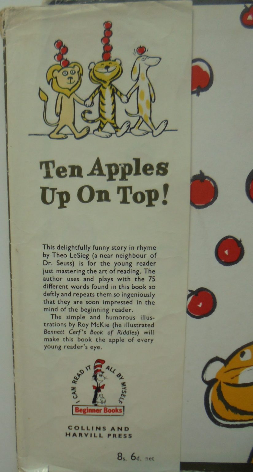 Ten Apples Up on Top! (Dr Suess Beginner Books B12) Vintage 1965