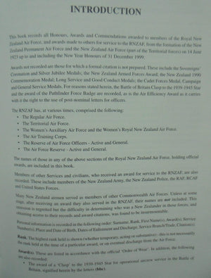 By Such Deeds Honours and awards in the Royal New Zealand Air Force 1923-1999 by Group Captain C.M. Hanson. 2001, FIRST EDITION. SCARCE.