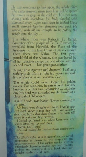 The Whale Rider. First Edition, 1987. By Witi Ihimaera