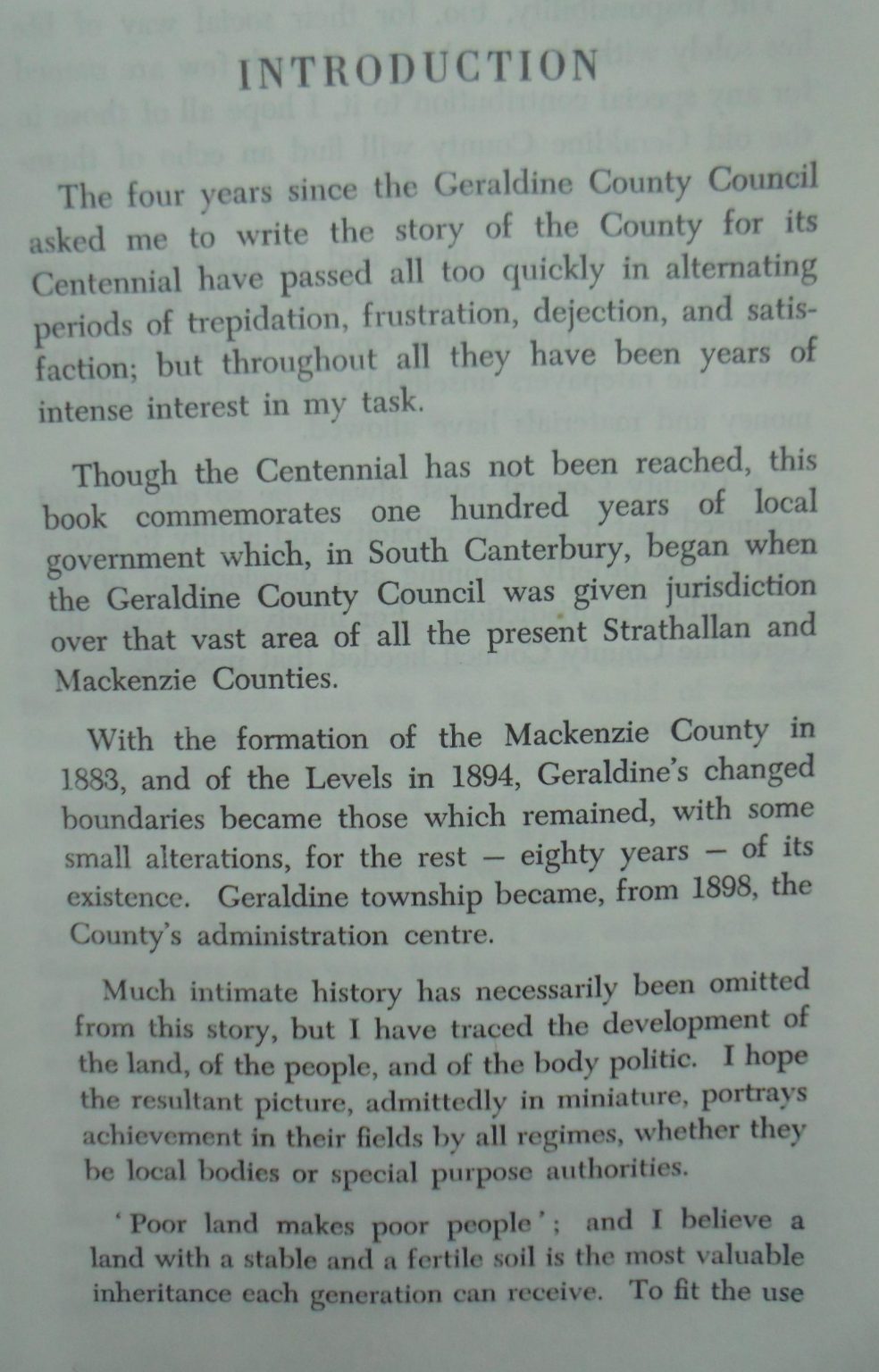 From the Beginning Chronicles of a County Geraldine by Phyllis Kerr.