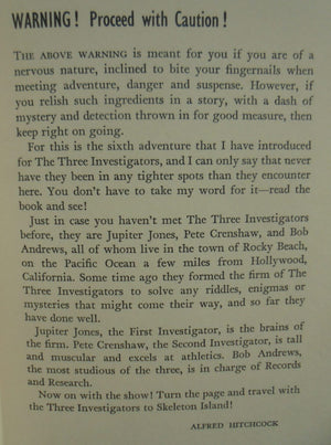 Alfred Hitchcock And The Three Investigators. The Secret Of Skeleton Island. 1968 First Edition TALL