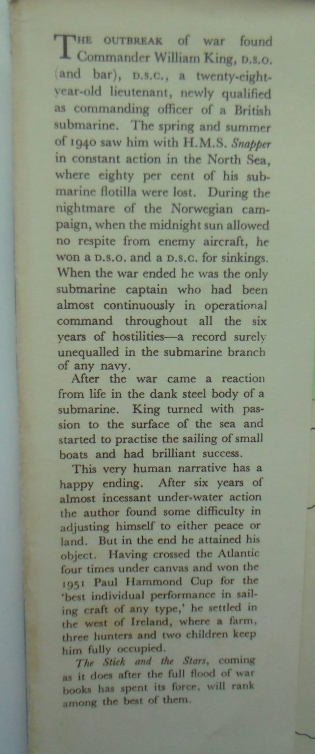 The Stick and the Stars by Commander William King DSO DSC RN.