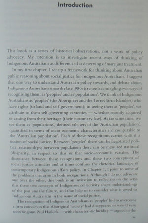 Rethinking Social Justice From Peoples to Populations By Tim Rowse,