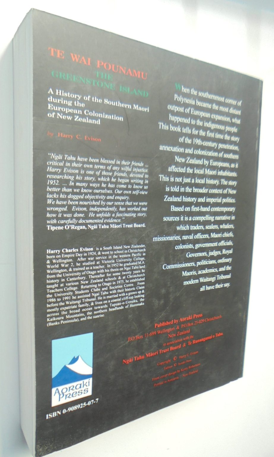 Te Wai Pounamu The Greenstone Island: A History of the Southern Maori During the European Colonization of New Zealand by Harry C. Evison.