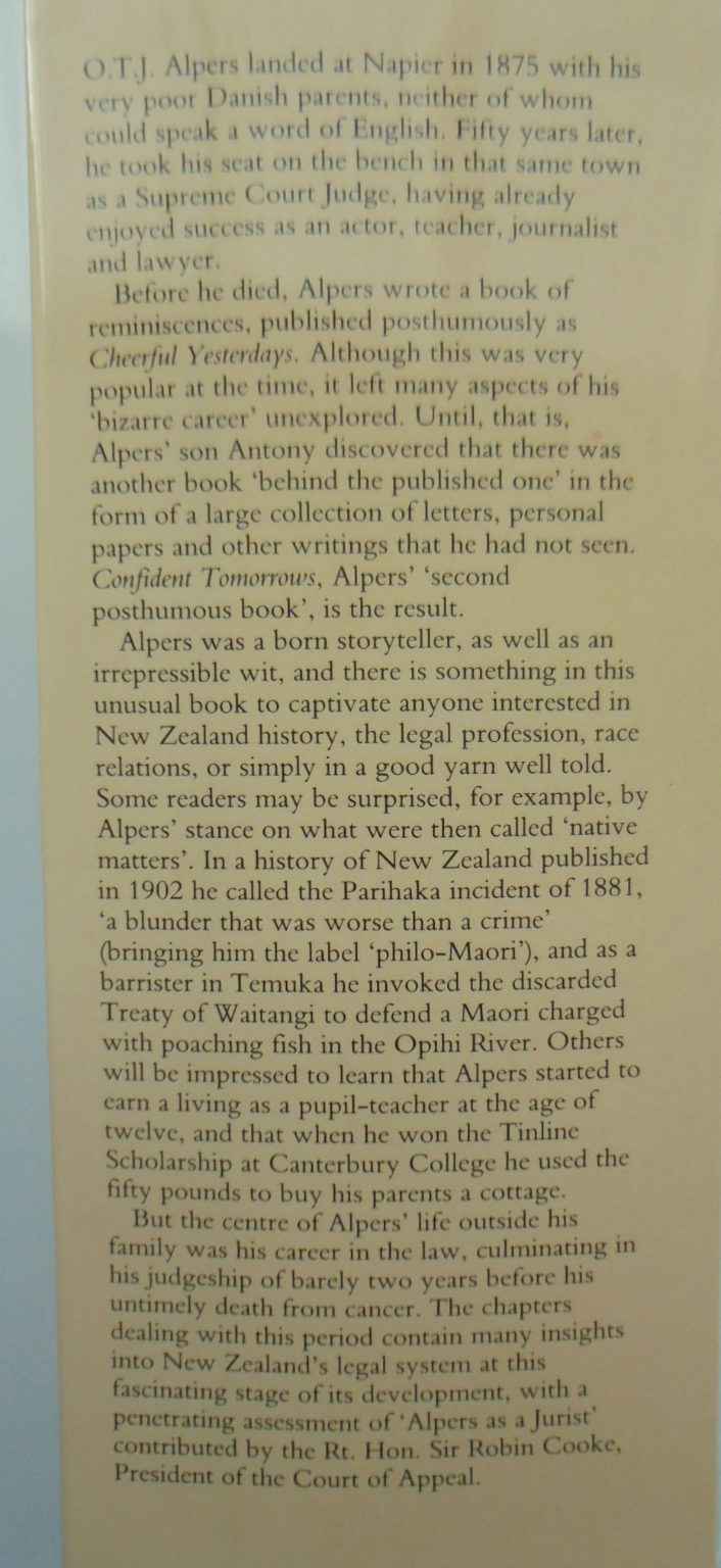 Confident Tomorrows A biographical self-portrait of O.T.J. Alpers.