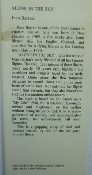 Alone in the Sky by Jean Batten. First edition, SIGNED BY JEAN BATTEN.