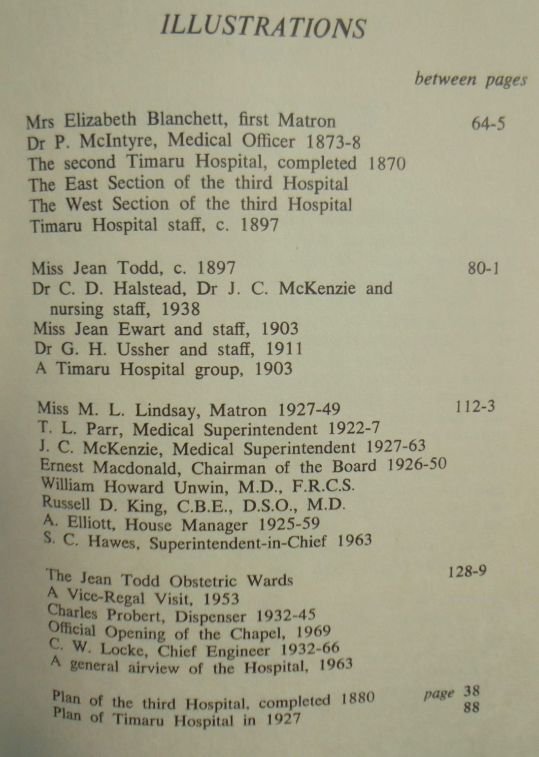 A History of Timaru Hospital By J.C. McKenzie.