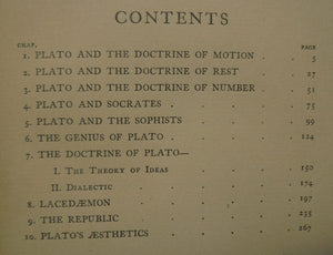 Plato and Platonism: A Series of Lectures by Walter Pater.