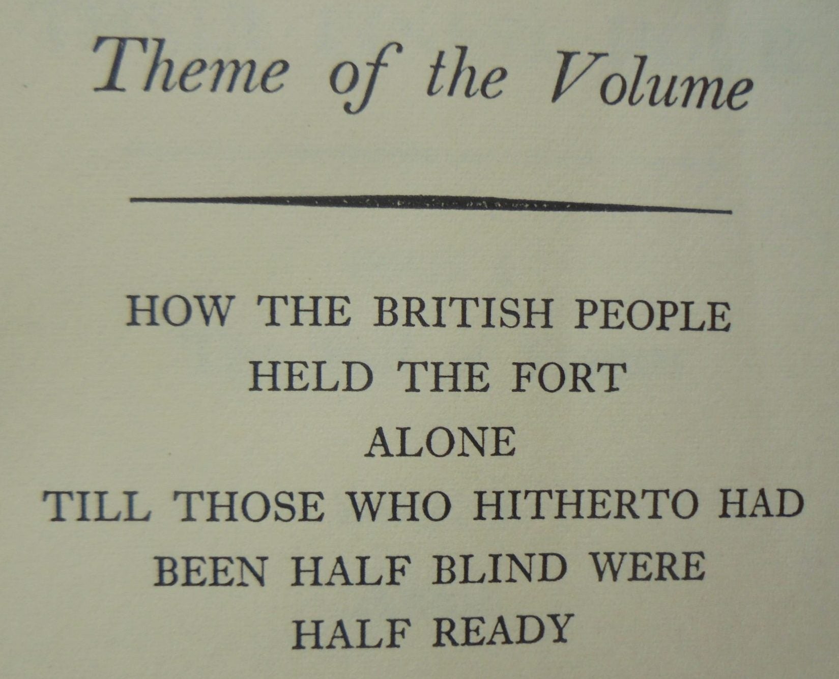 The Second World War, Volume 2: Their Finest Hour by Winston S Churchill.