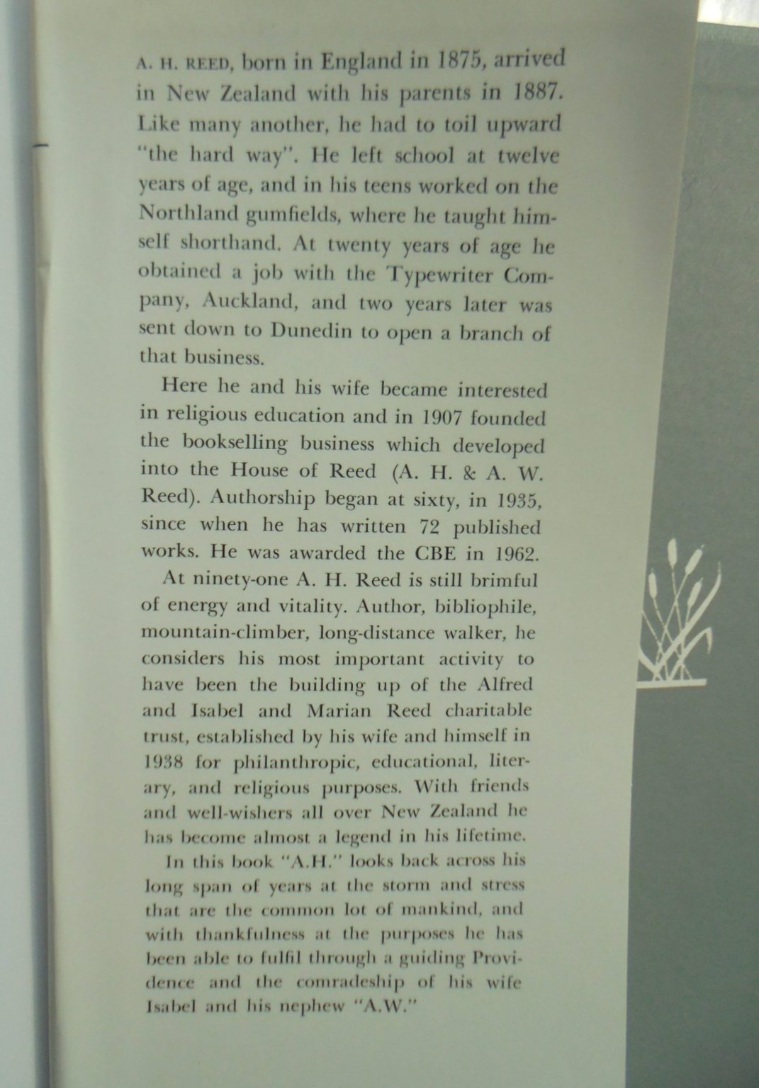 A. H. Reed: An Autobiography. 1967, First Edition.