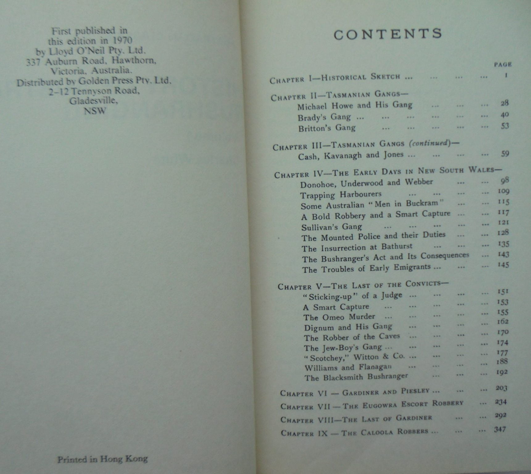 History of Australian Bushranging, in Two Volumes (Australian Classics) by Charles White.