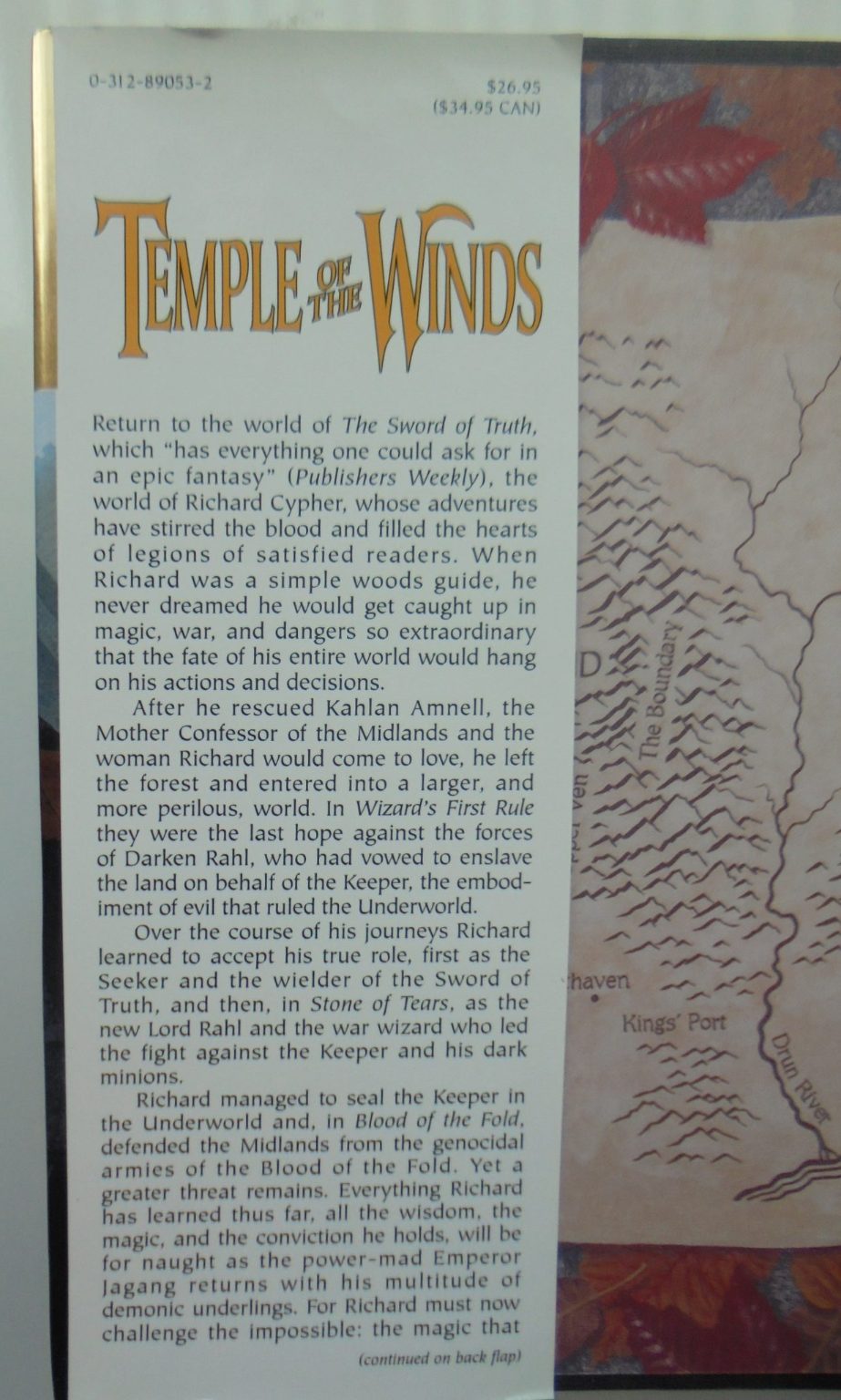 Temple of the Winds (Sword­ of Truth book 4) By Terry Goodkind. First Edition First Printing, 1997.