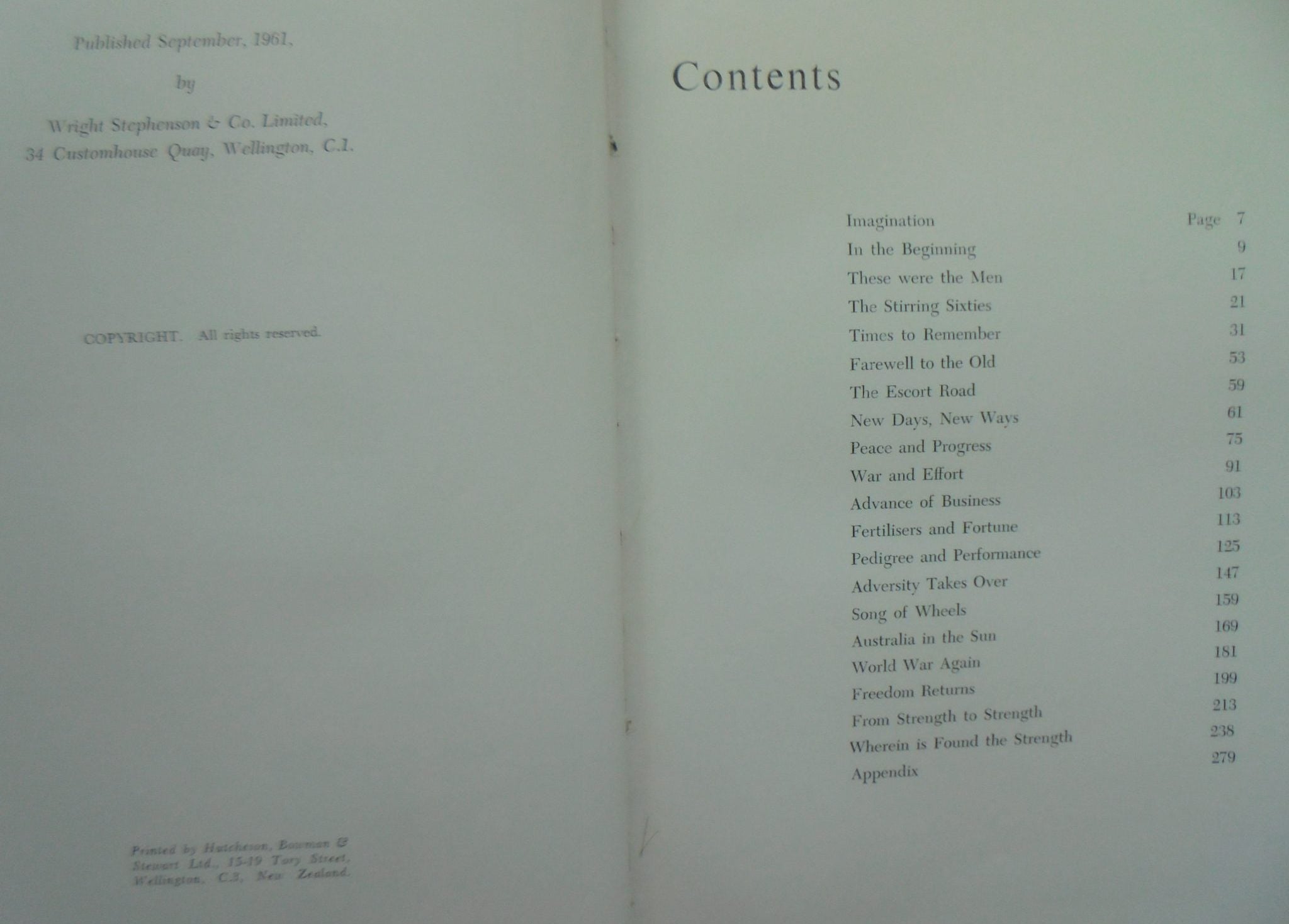 A Century's Challenge. History of Wright Stephenson & Co. 1861-1961. by J.C Irving (former branch manager.)