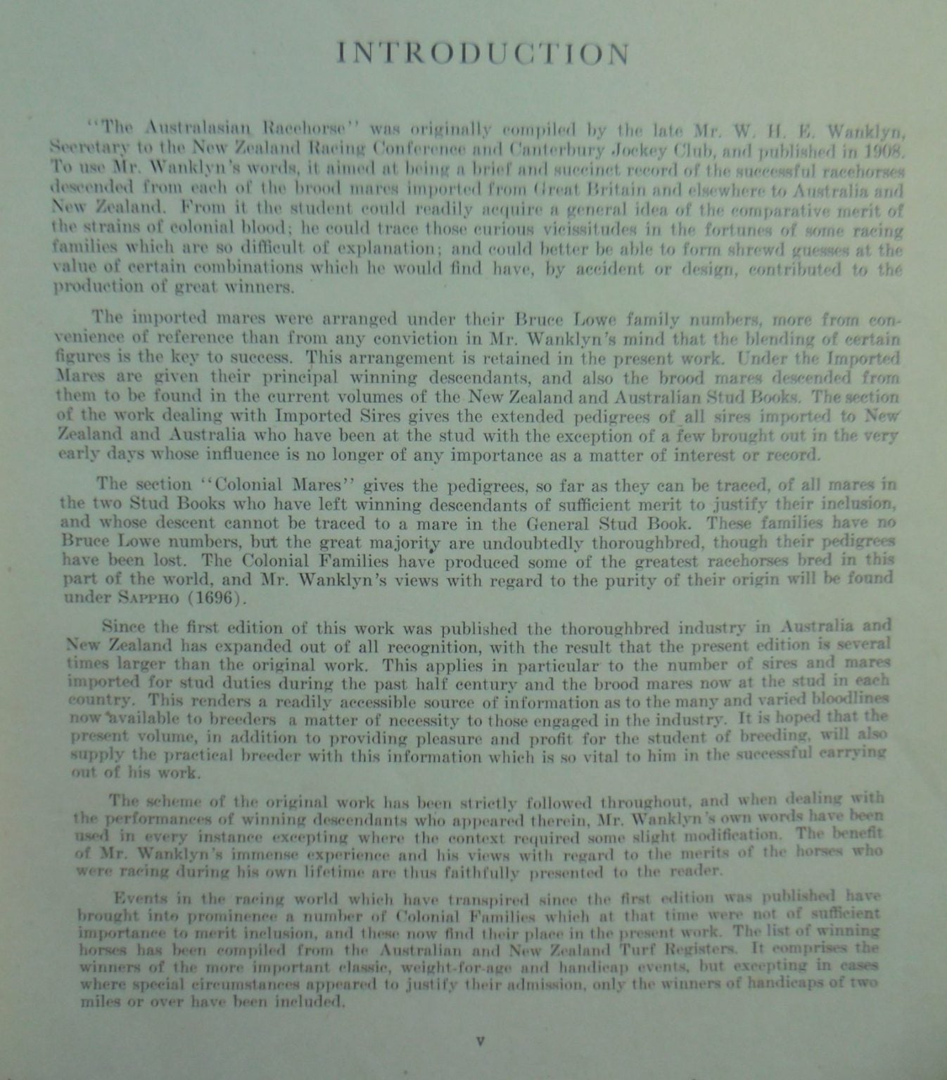 The Australasian Racehorse. A Record of the Successful Racehorses and Sires in Australia and New Zealand from the Earliest Period by W H E Wanklyn.