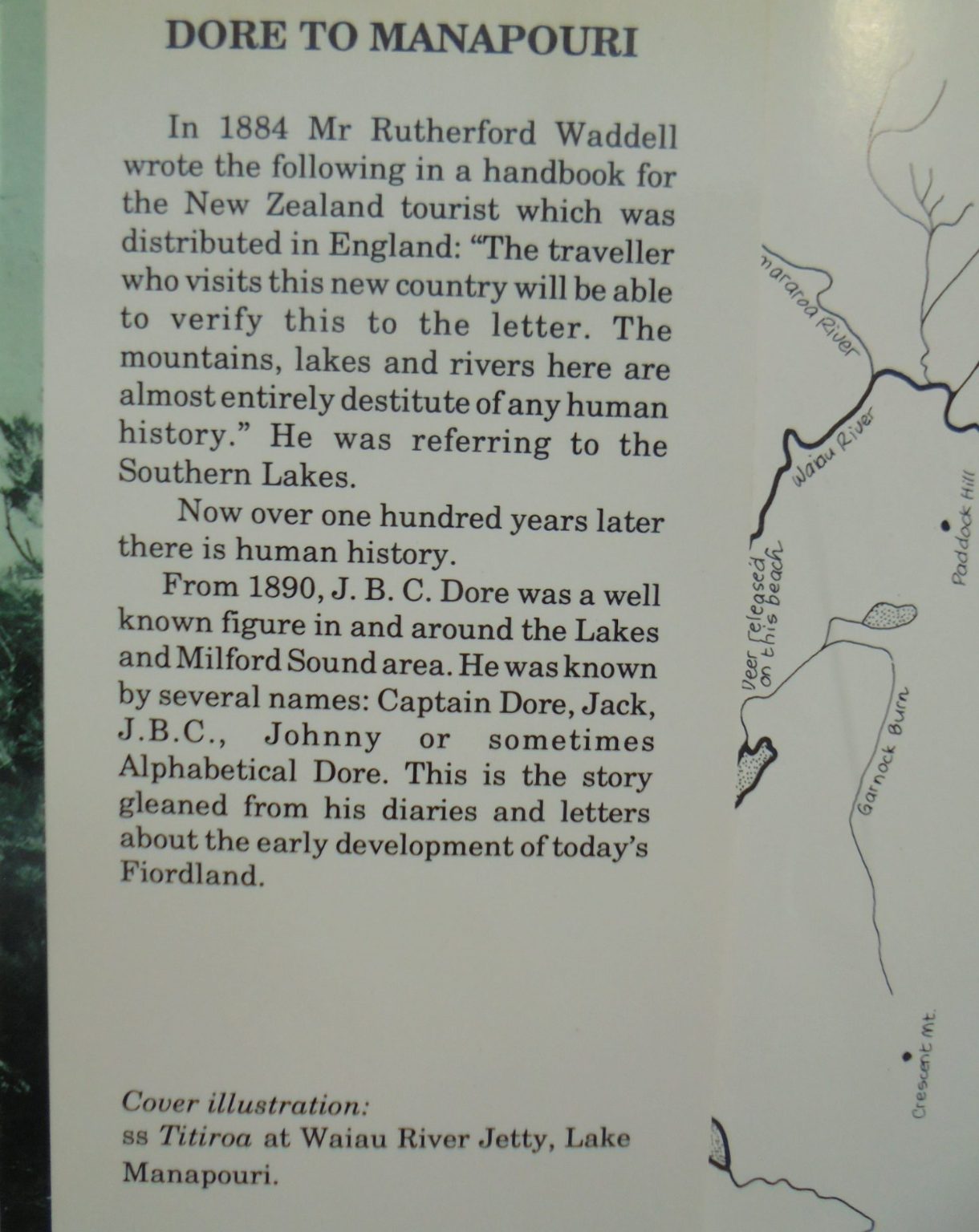 Dore to Manapouri the Development of Tourism in Early Fiordland By Yvonne Dore.