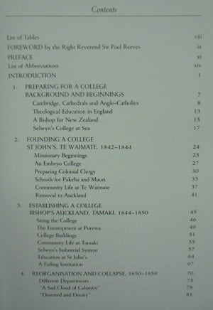 Selwyn's Legacy The College of St John the Evangelist, Te Waimate and Auckland, 1843-1992 : a history. by Allan K Davidson.