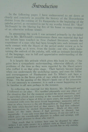 Te Hekenga Reminiscences of Early Horowhenua Being the Reminiscences of Mr Rod McDonald. Compiled by E. O'Donnell.