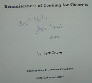 Spuds and Dishes: Reminiscences of Cooking for Shearers BY Joyce Grieve. SIGNED BY AUTHOR.