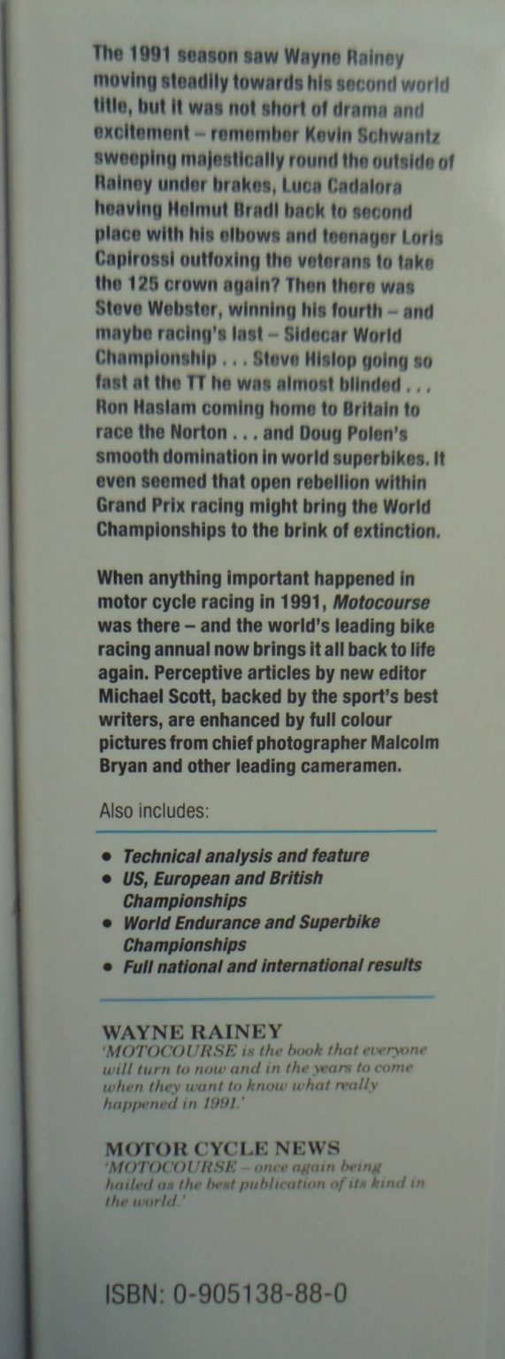 Motocourse: The World's Leading Grand Prix Annual, 1991-92.