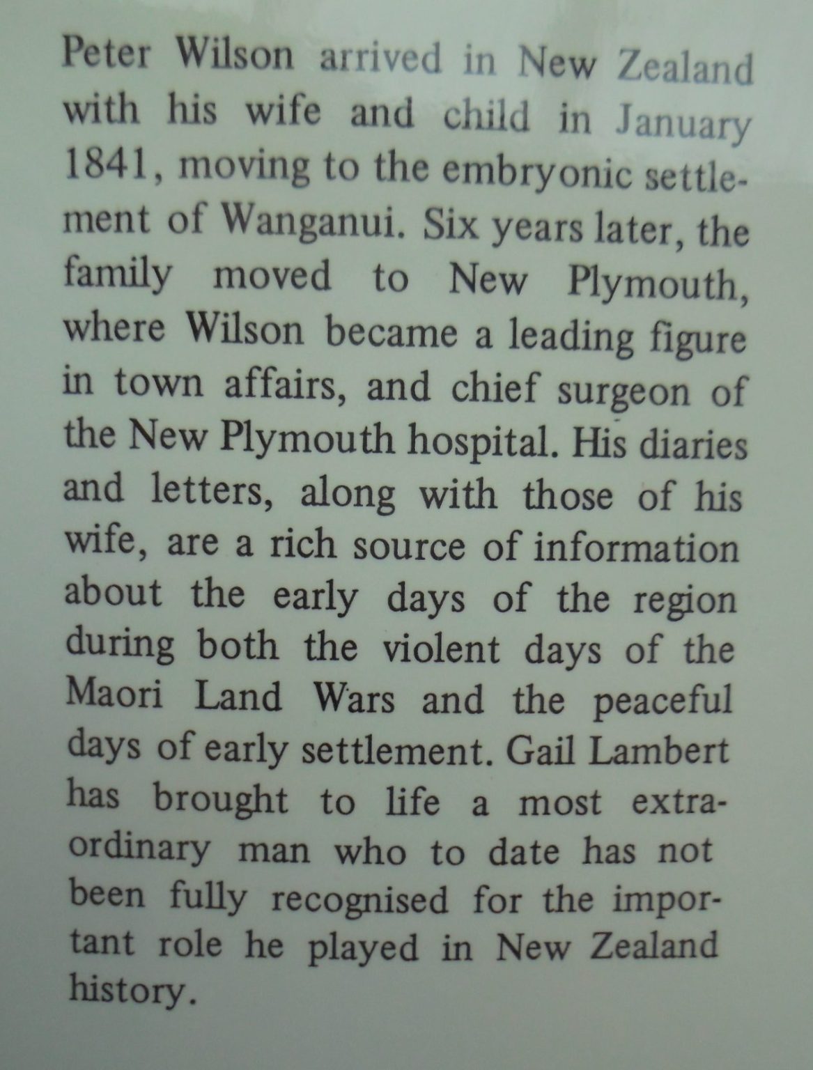 Peter Wilson Colonial Surgeon By Gail Lambert.