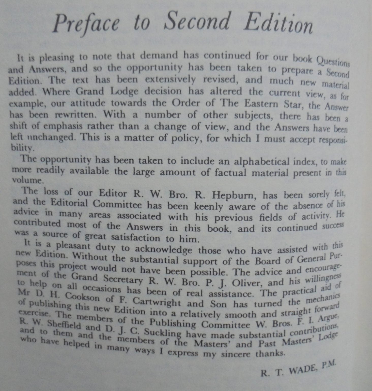 Masters and Past Masters Lodge No. 130 Questions and Answers The Questions and Answers Dealt with in the Transactions of the Master' and Past Masters' Lodge by R Hepburn.