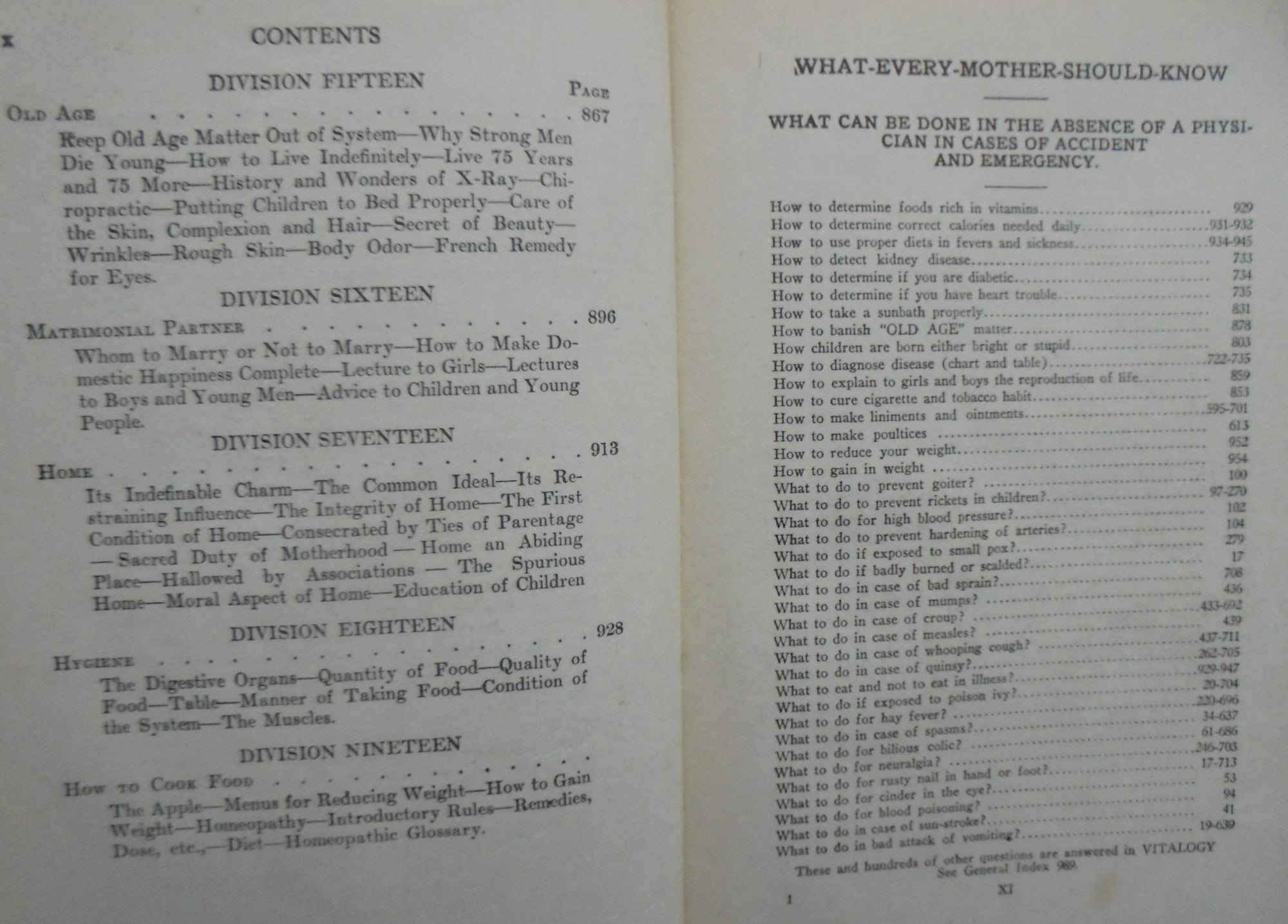 Vitalogy An Encyclopedia of Health and Home Adapted for Home, The Layman, and for the Family. By E. H. Ruddock M.D.