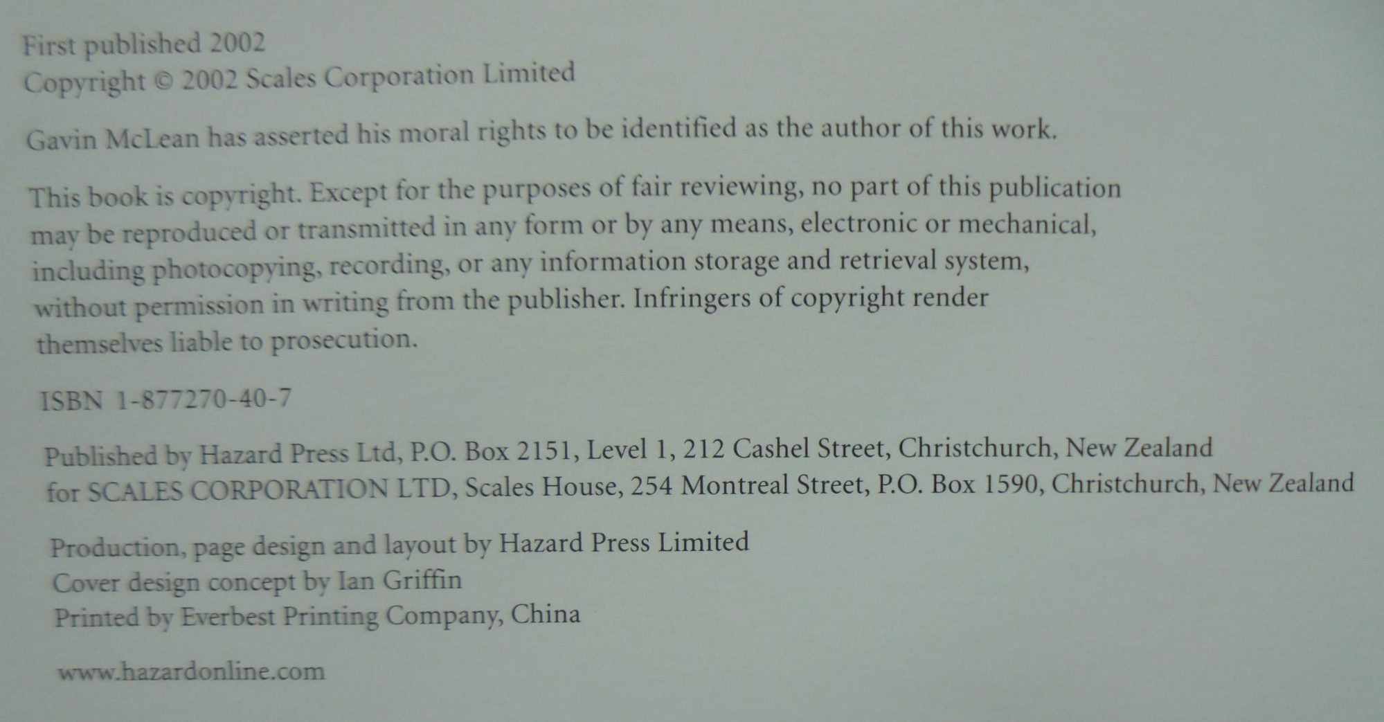 Rocking the Boat? A History of the Scales Corporation Limited by Gavin-Mclean.