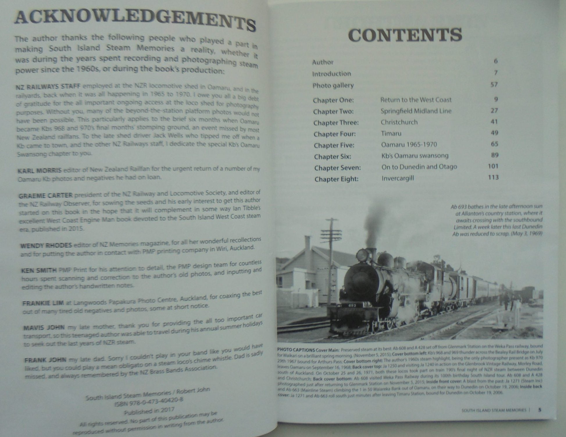 South Island Steam Memories. Published to mark 50th Anniversary end of NZR Steam